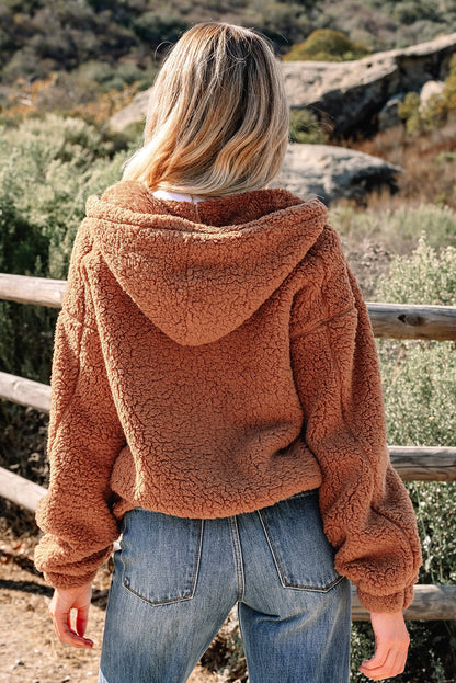 Bethany Up Hooded Sherpa Jacket - Hello Beautiful BoutiqueJacketsThreaded Pear