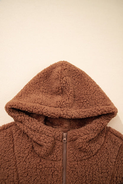 Bethany Up Hooded Sherpa Jacket - Hello Beautiful BoutiqueJacketsThreaded Pear