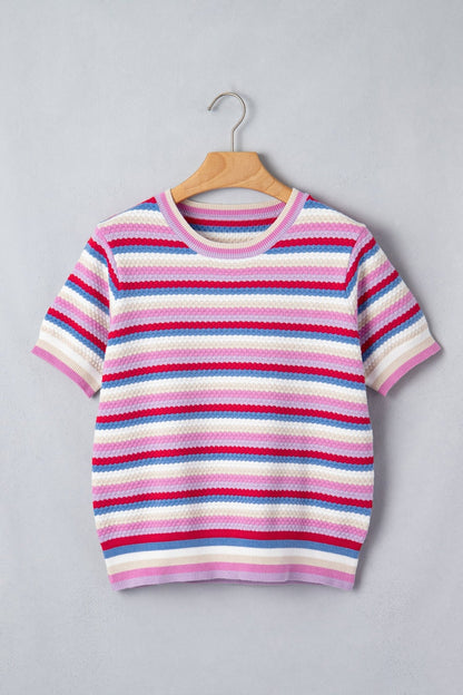 Bianca Knit Short Sleeve Sweater - Hello Beautiful BoutiqueShort Sleeve SweatersThreaded Pear