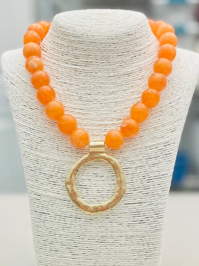 Big Ball Necklace with Pendant - Hello Beautiful BoutiqueNecklaceTwo Forty - Two South