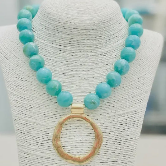 Big Ball Necklace with Pendant - Hello Beautiful BoutiqueNecklaceTwo Forty - Two South