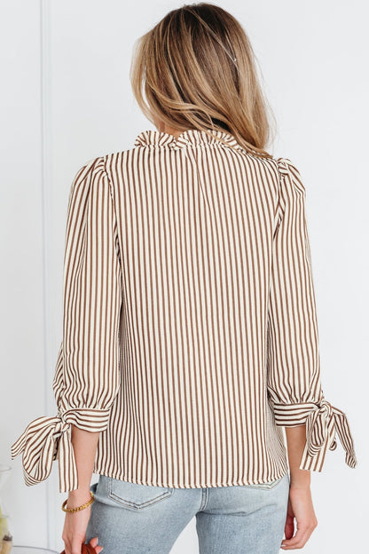 Blair Tied Cuffs Seersucker Blouse - Hello Beautiful BoutiqueBlouses & ShirtsThreaded Pear