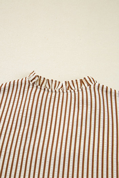 Blair Tied Cuffs Seersucker Blouse - Hello Beautiful BoutiqueBlouses & ShirtsThreaded Pear