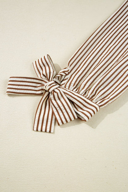 Blair Tied Cuffs Seersucker Blouse - Hello Beautiful BoutiqueBlouses & ShirtsThreaded Pear
