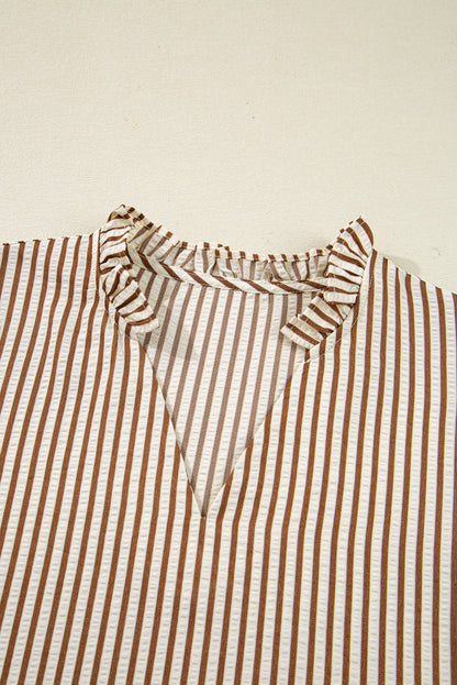 Blair Tied Cuffs Seersucker Blouse - Hello Beautiful BoutiqueBlouses & ShirtsThreaded Pear