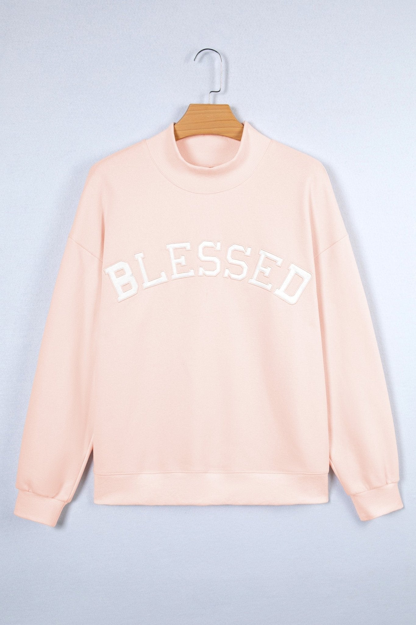 Blessed Embroidered Mock Sweatshirt - Hello Beautiful BoutiqueSweatshirts & HoodiesThreaded Pear
