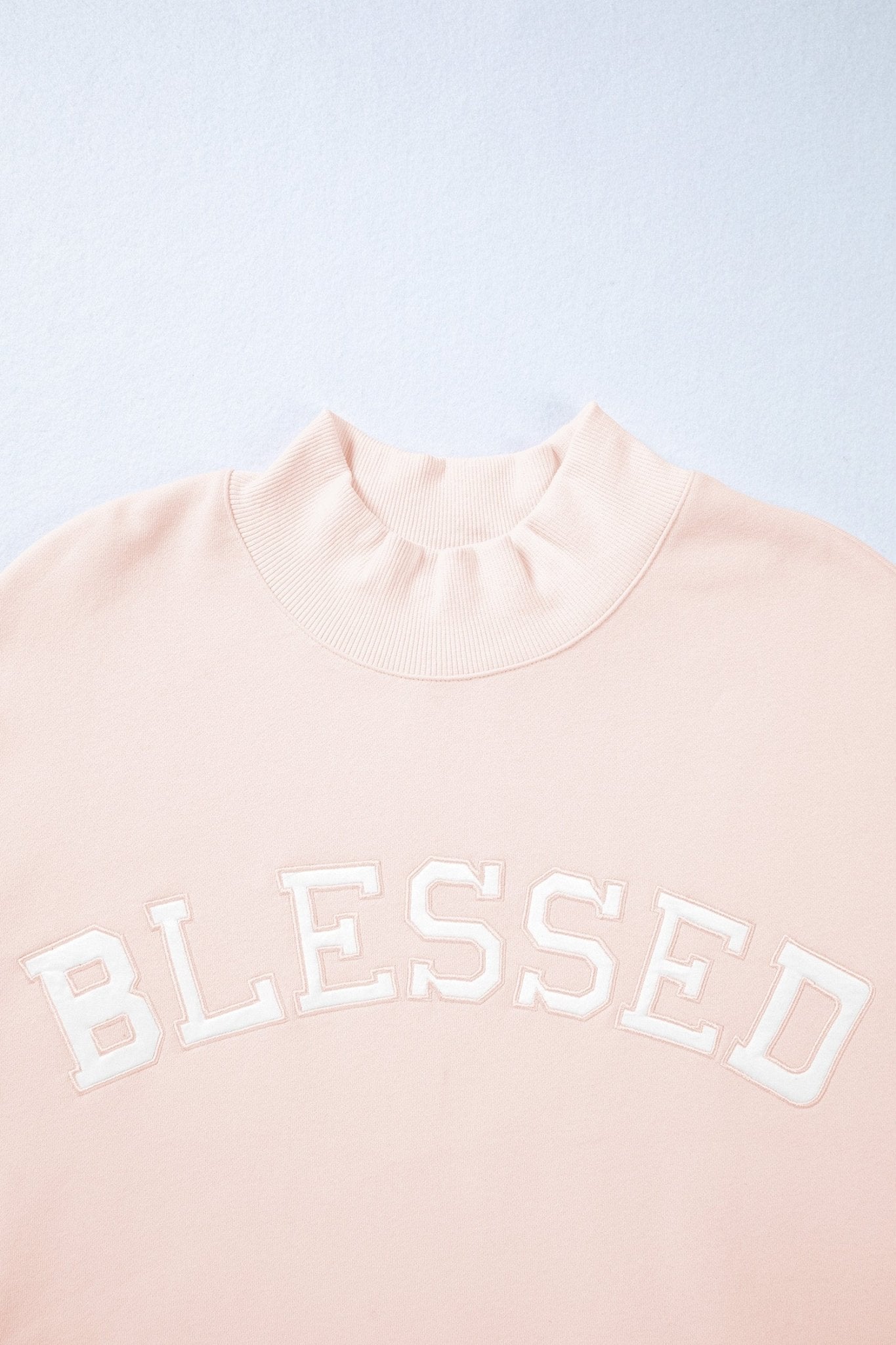 Blessed Embroidered Mock Sweatshirt - Hello Beautiful BoutiqueSweatshirts & HoodiesThreaded Pear