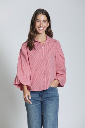 Blouson Front Button Shirt K60 - Hello Beautiful BoutiqueTopAPNY
