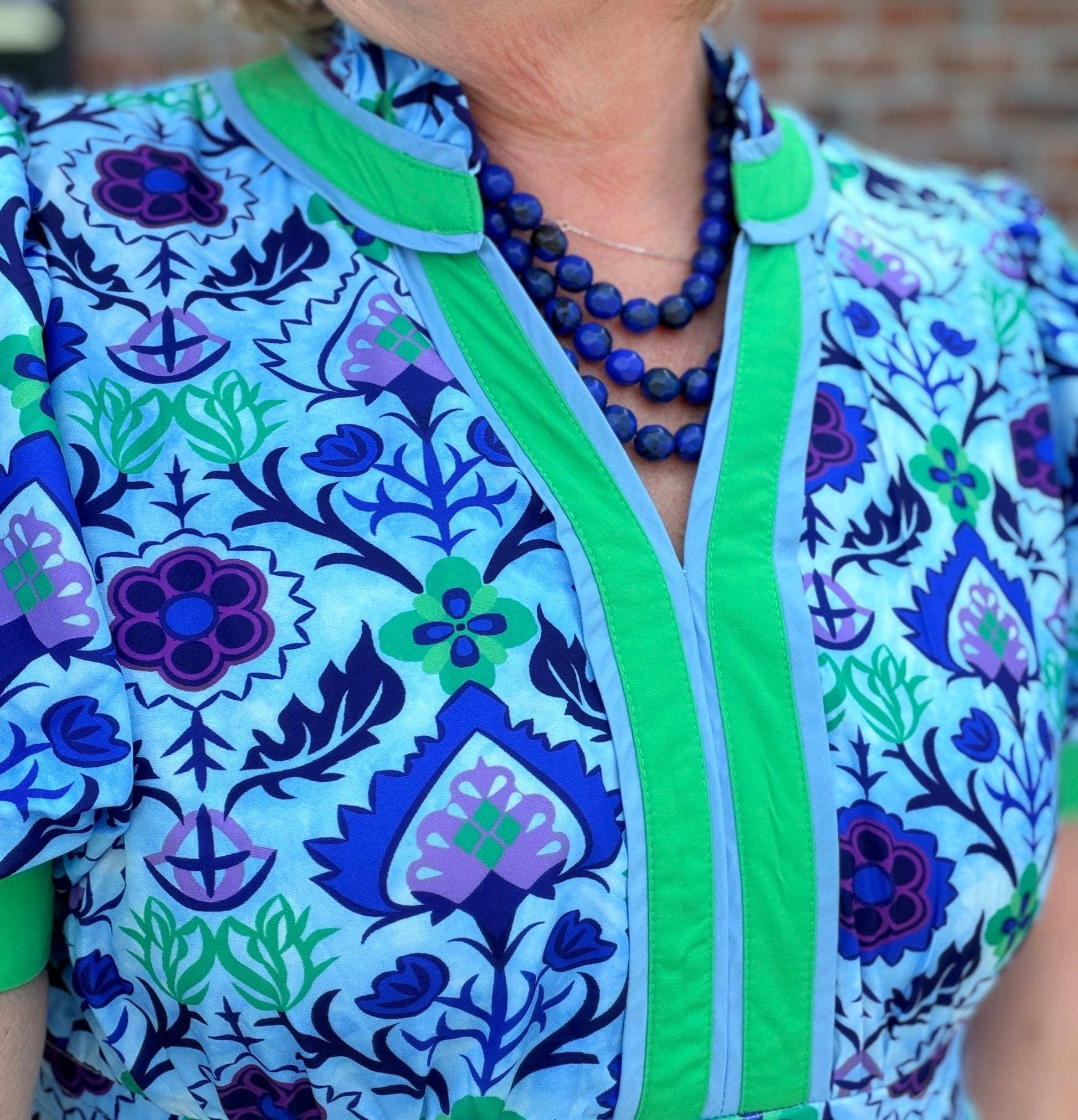 Boho Floral Puff Sleeve Midi Dress with Side Pockets - Hello Beautiful BoutiqueDressesJodifl