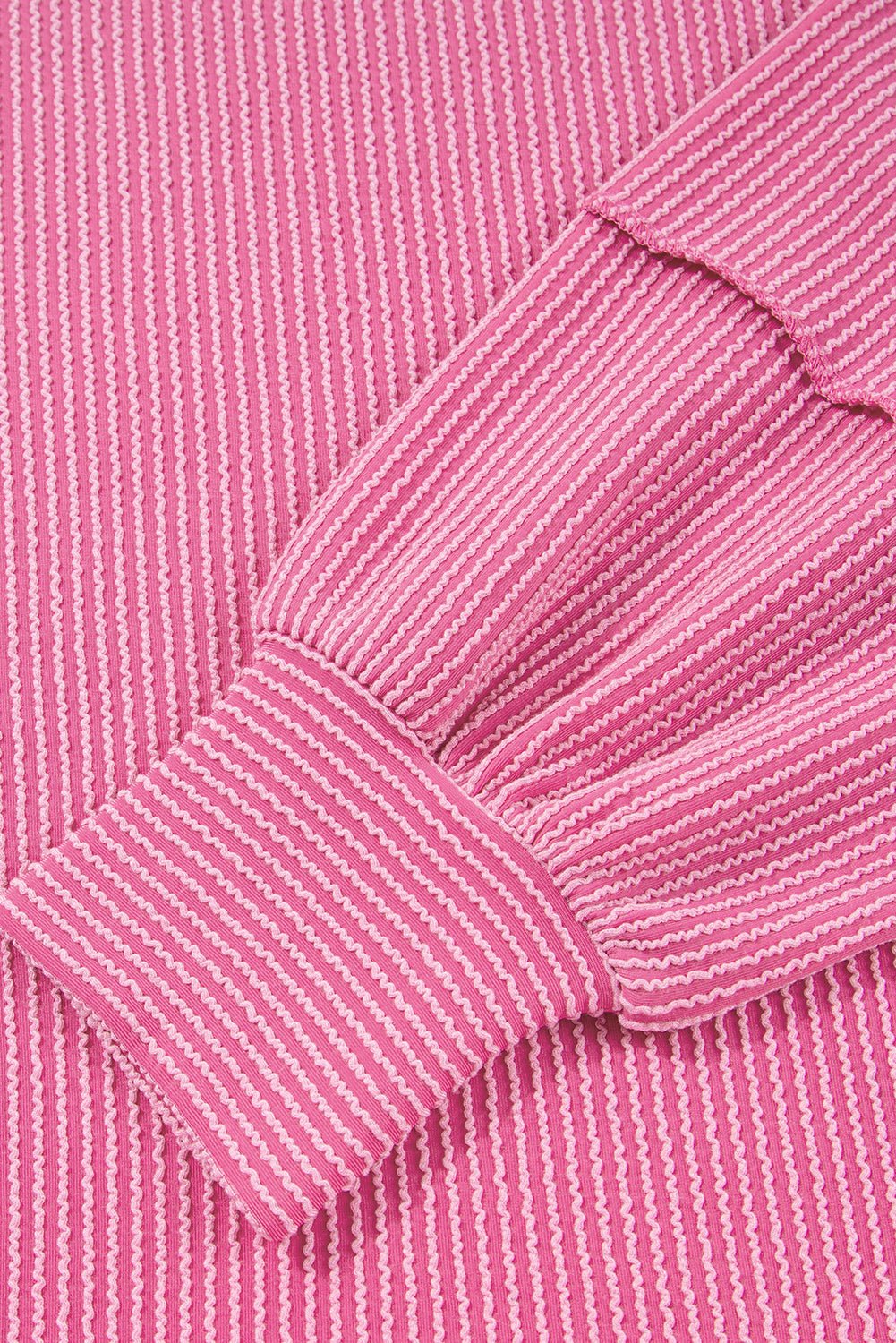 Bonbon Spiral Ribbed Exposed Seam Detail Plus Size Long Sleeve Top - Hello Beautiful BoutiquePlus Size Long Sleeve TopsThreaded Pear
