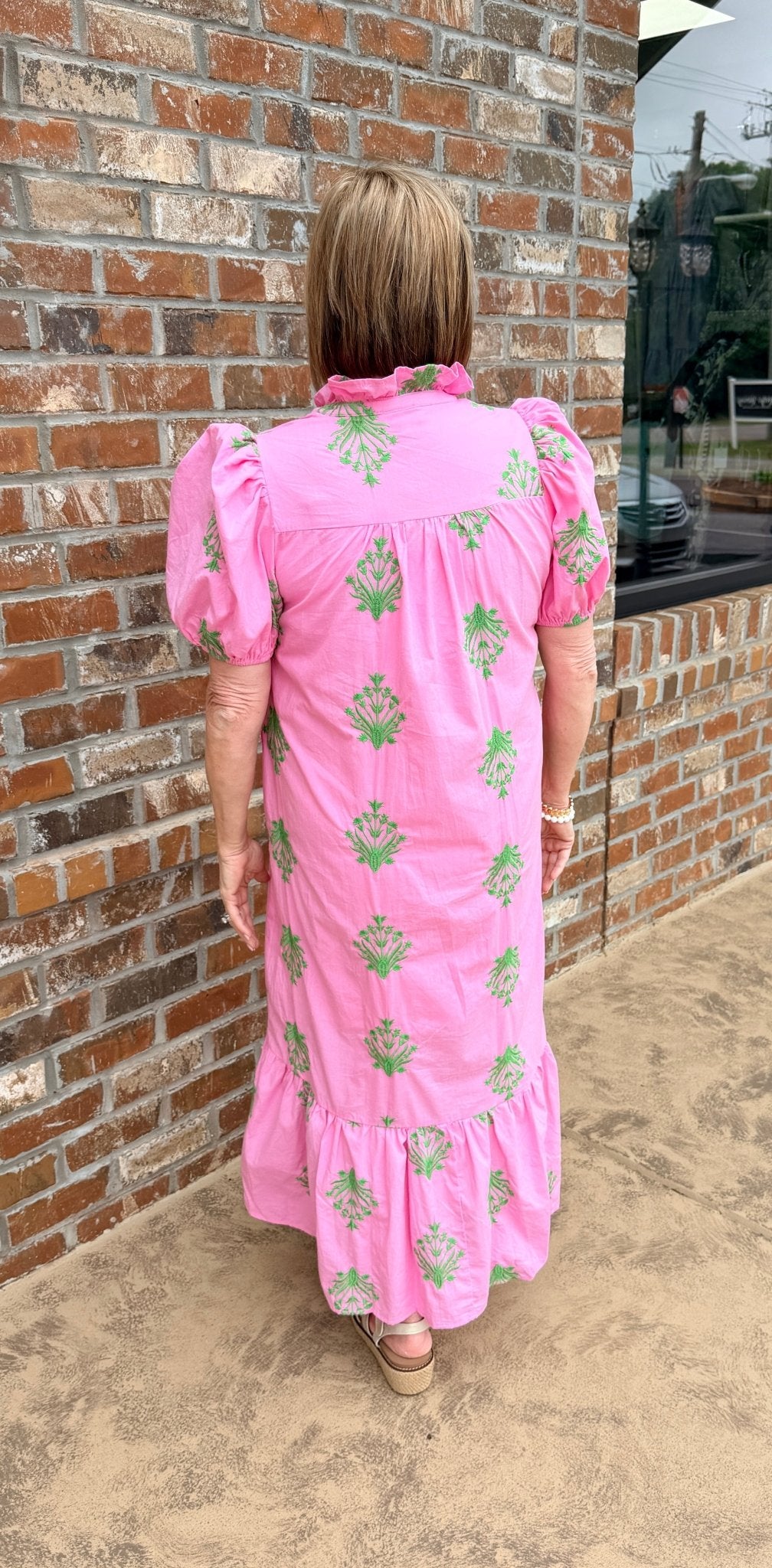Botanical Embroidered Dress D30221 - Hello Beautiful BoutiqueDressEntro