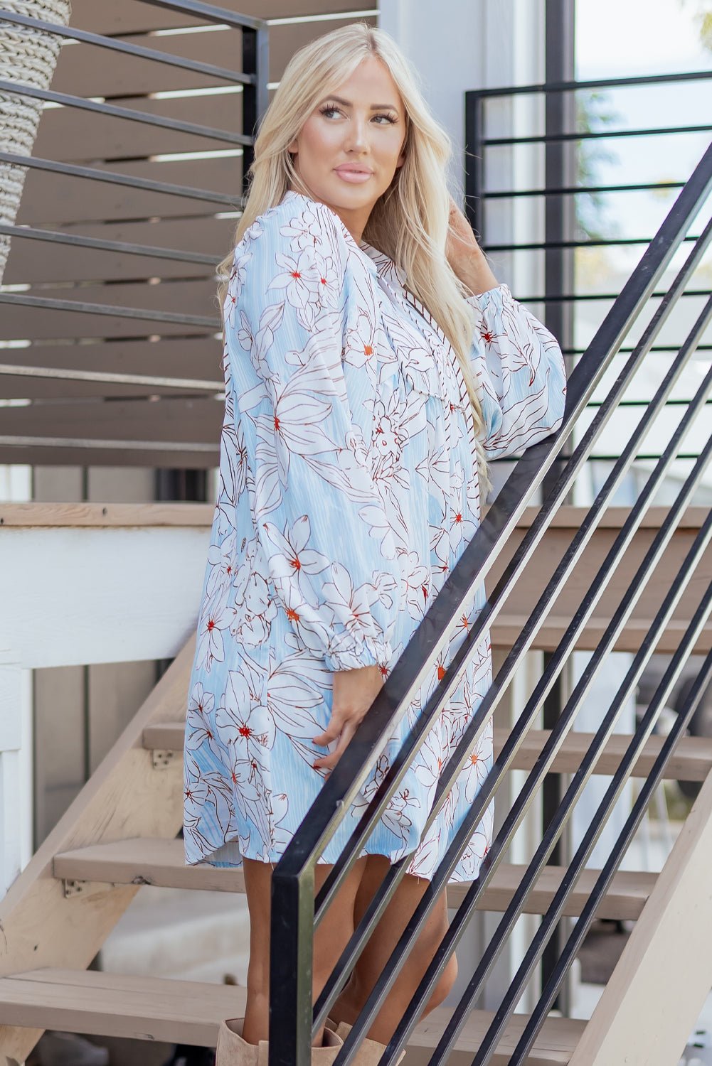 Briana 4 Sleeve Mini Dress - Hello Beautiful BoutiqueFloral DressesThreaded Pear