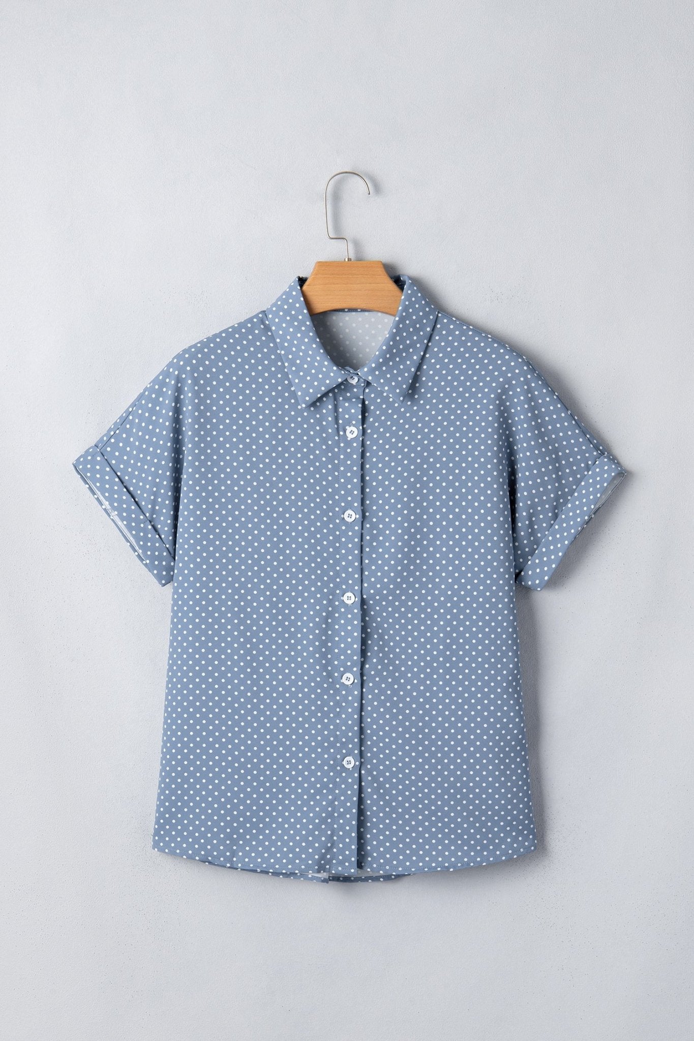 Brianna Cuffed Short Sleeve Shirt - Hello Beautiful BoutiqueBlouses & ShirtsThreaded Pear
