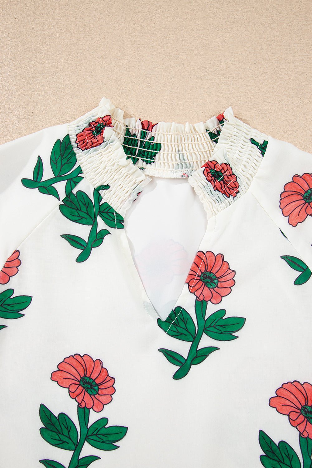 Briar Shirred Short Sleeve Blouse - Hello Beautiful BoutiqueBlouses & ShirtsThreaded Pear