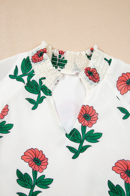 Briar Shirred Short Sleeve Blouse - Hello Beautiful BoutiqueBlouses & ShirtsThreaded Pear