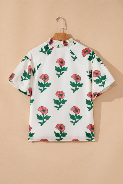 Briar Shirred Short Sleeve Blouse - Hello Beautiful BoutiqueBlouses & ShirtsThreaded Pear