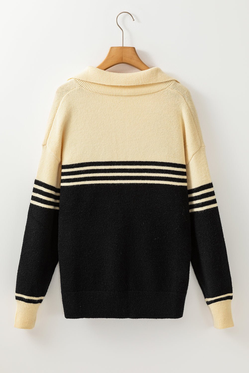 Briella Colorblock Stripe Collared Sweater - Hello Beautiful BoutiqueSweatersThreaded Pear