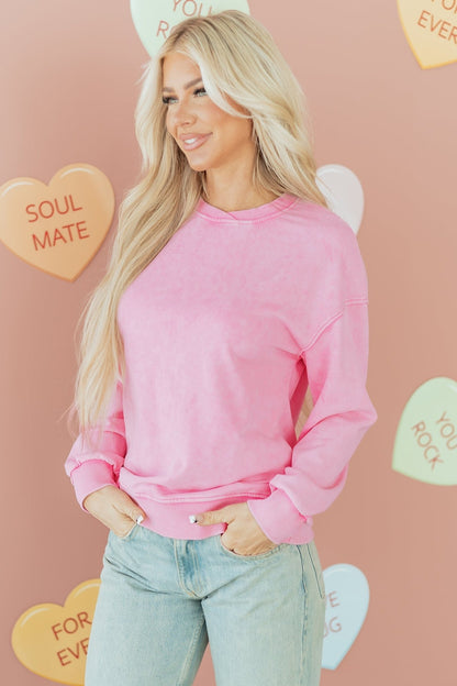 Brinley Drop Shoulder Loose Sweatshirt - Hello Beautiful BoutiqueSweatshirts & HoodiesThreaded Pear