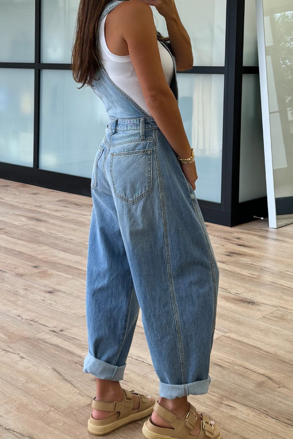 Brooklyn adjustable Buckle Barrel Overalls - Hello Beautiful BoutiqueJumpsuits & RompersThreaded Pear