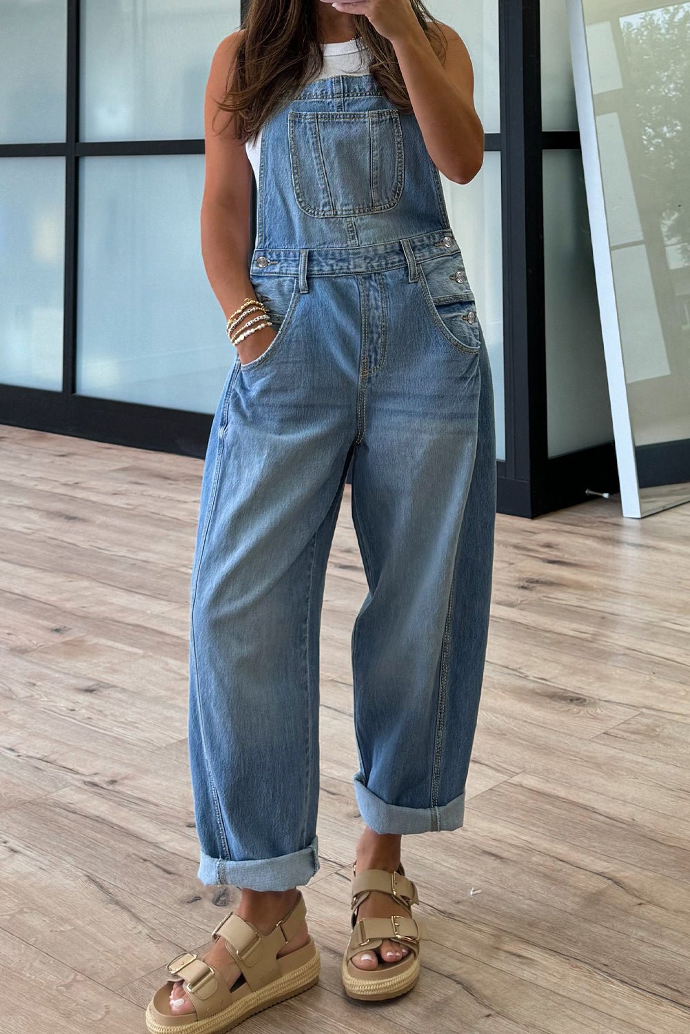 Brooklyn adjustable Buckle Barrel Overalls - Hello Beautiful BoutiqueJumpsuits & RompersThreaded Pear