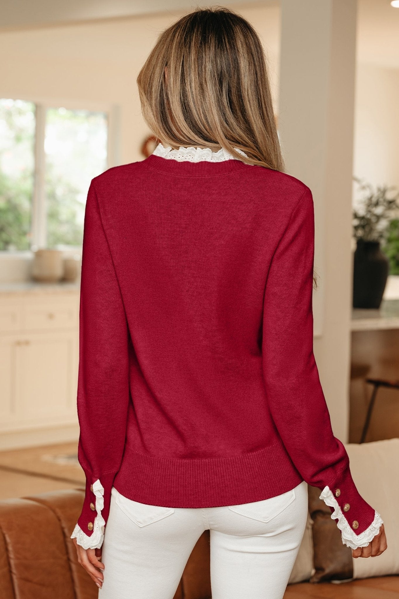 Brooklynn Patchwork Cuffs Loose Sweater - Hello Beautiful BoutiqueSweatersThreaded Pear