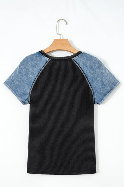 Brynleigh Patchwork Short Sleeve Top - Hello Beautiful BoutiqueTops & TeesThreaded Pear
