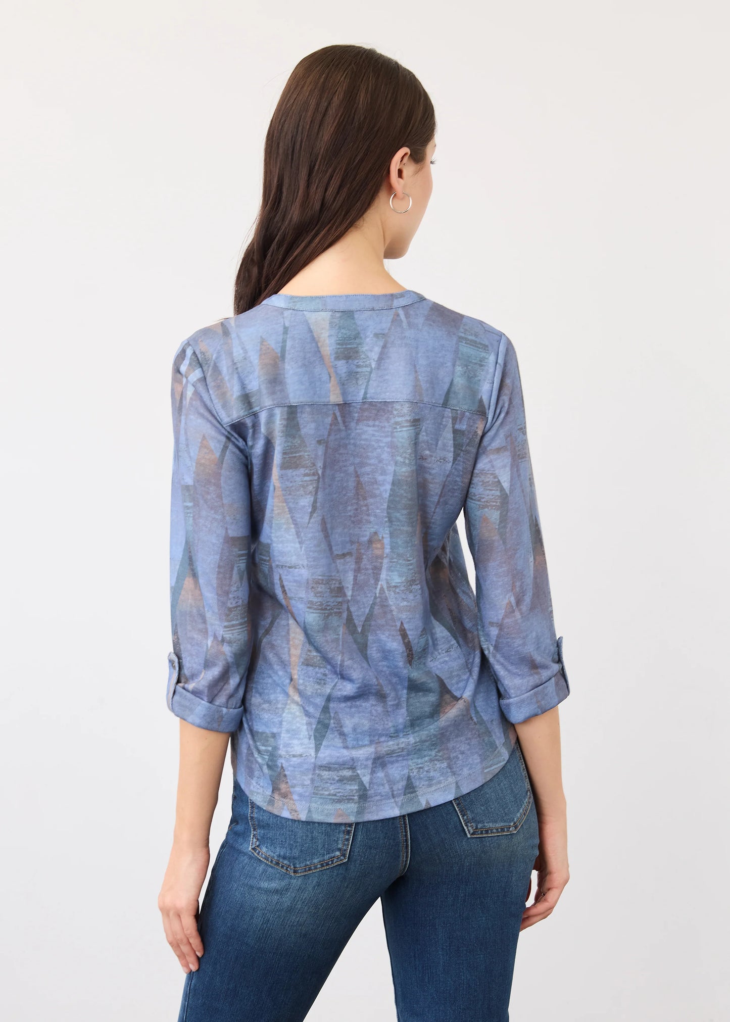 3/4 Sleeve Henley Top 3853451