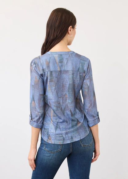 3/4 Sleeve Henley Top 3853451