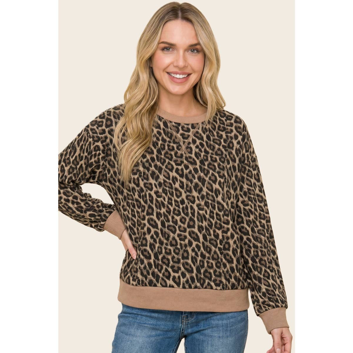 Relaxed Animal Print Sweatshirt