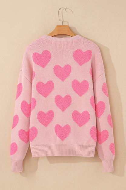 Cali Heart Jacquard Knit Sweater - Hello Beautiful BoutiqueSweatersThreaded Pear