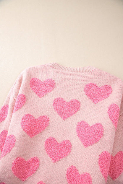 Cali Heart Jacquard Knit Sweater - Hello Beautiful BoutiqueSweatersThreaded Pear