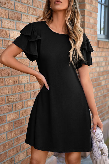 Callie Ruffle Short Sleeve Dress - Hello Beautiful BoutiqueMini DressesThreaded Pear