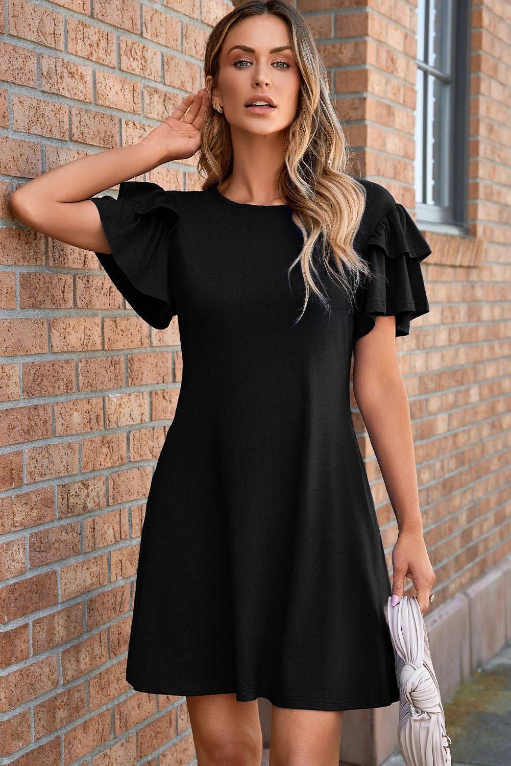 Callie Ruffle Short Sleeve Dress - Hello Beautiful BoutiqueMini DressesThreaded Pear