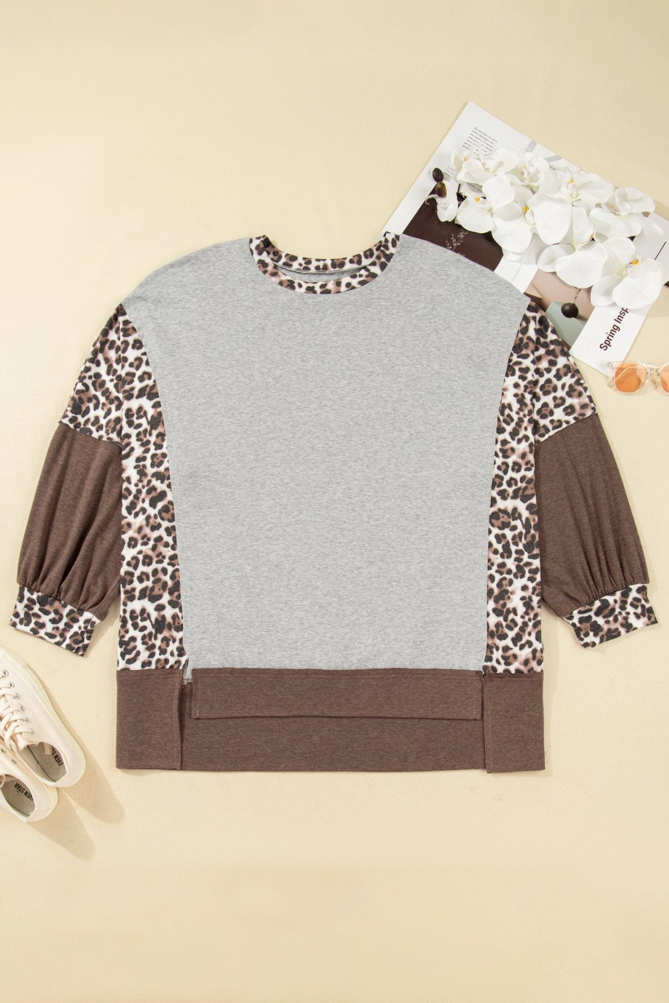 Camila Block Patchwork Dolman PLUS Sweatshirt - Hello Beautiful BoutiquePlus Size Sweatshirts & HoodiesThreaded Pear