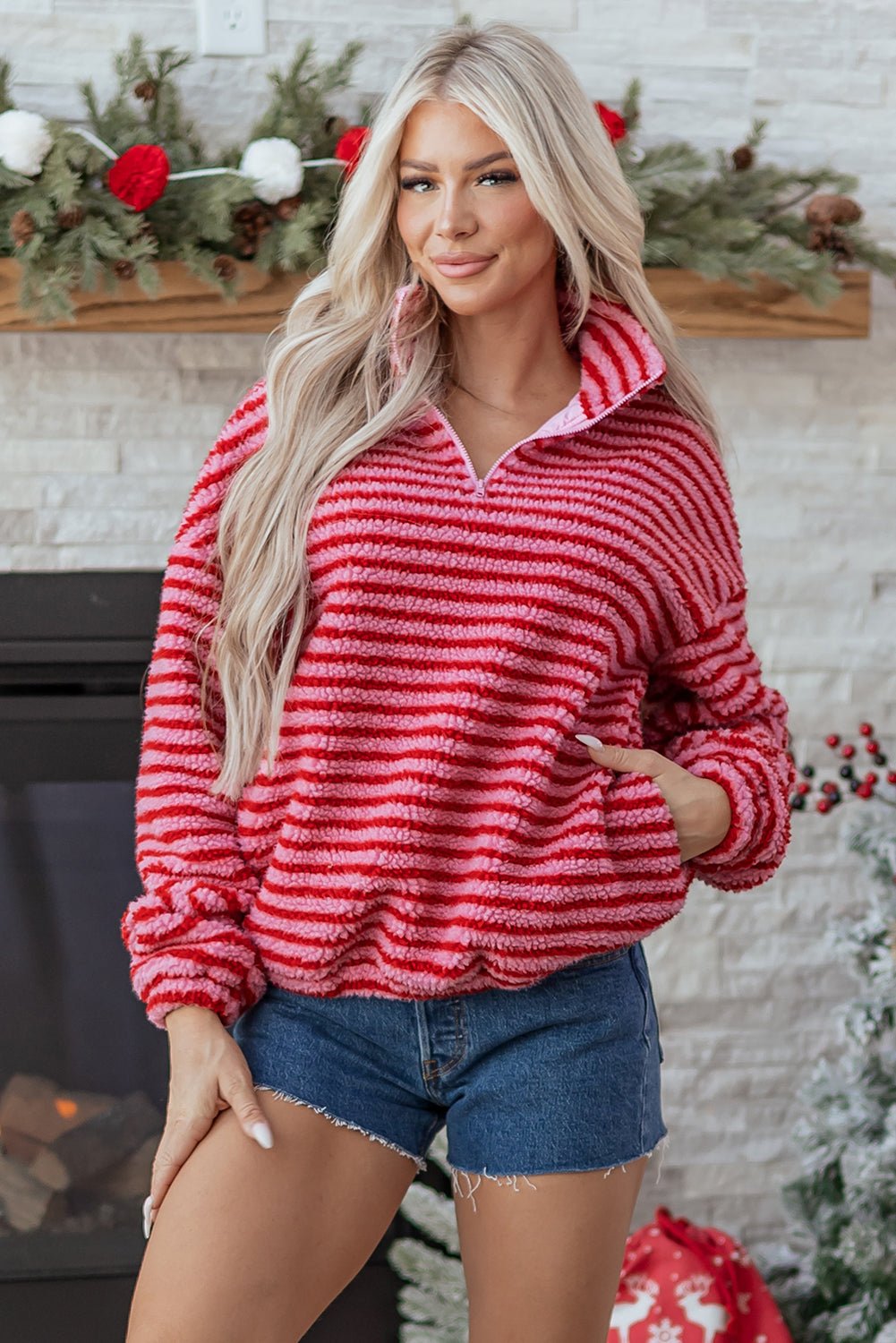Camila Zip Fleece Oversize Sweatshirt - Hello Beautiful BoutiqueSweatshirts & HoodiesThreaded Pear