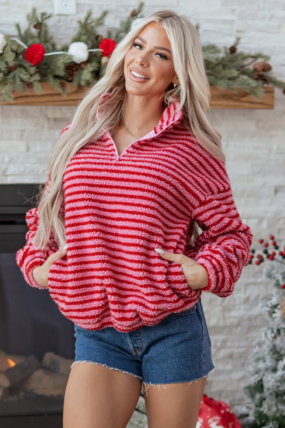 Camila Zip Fleece Oversize Sweatshirt - Hello Beautiful BoutiqueSweatshirts & HoodiesThreaded Pear