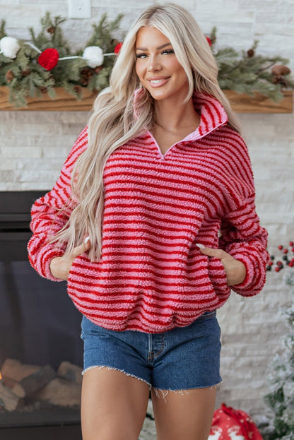 Camila Zip Fleece Oversize Sweatshirt - Hello Beautiful BoutiqueSweatshirts & HoodiesThreaded Pear