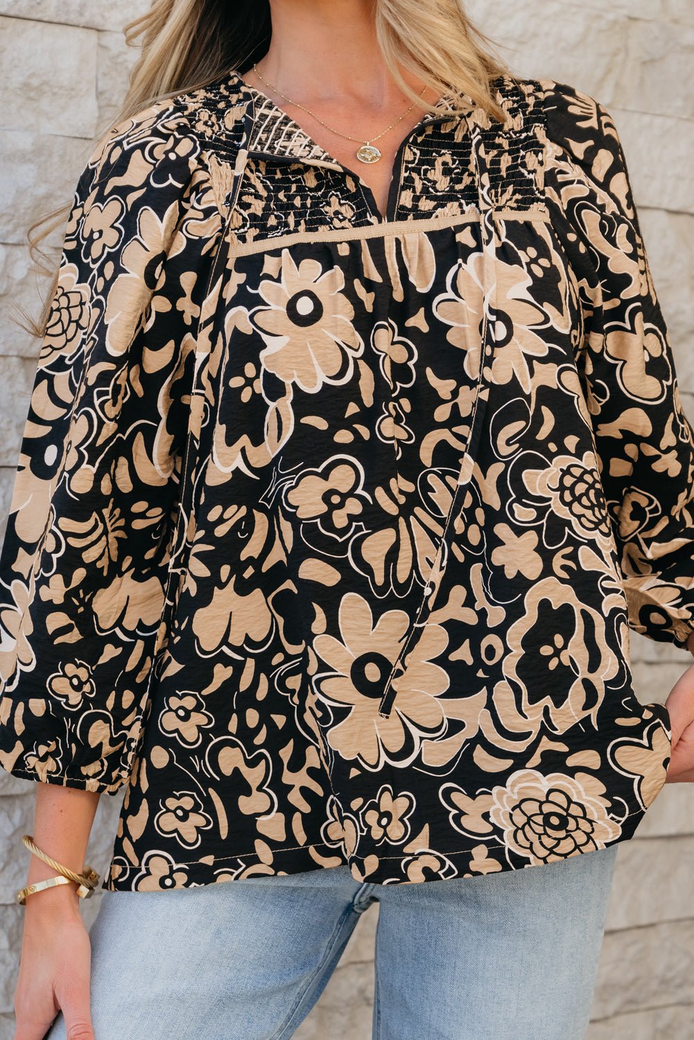 Camilla Bracelet Sleeve Boho Blouse - Hello Beautiful BoutiqueBlouses & ShirtsThreaded Pear