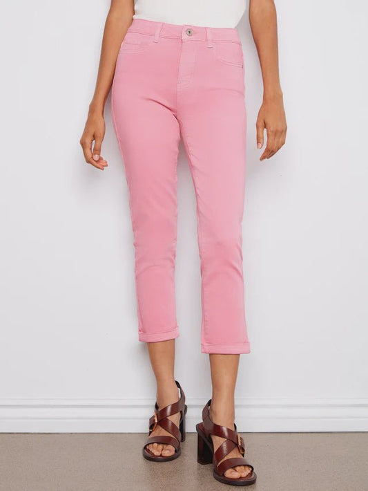 Candy Pink Slim Cropped Jean C5570 - Hello Beautiful BoutiqueJeansCharlie B