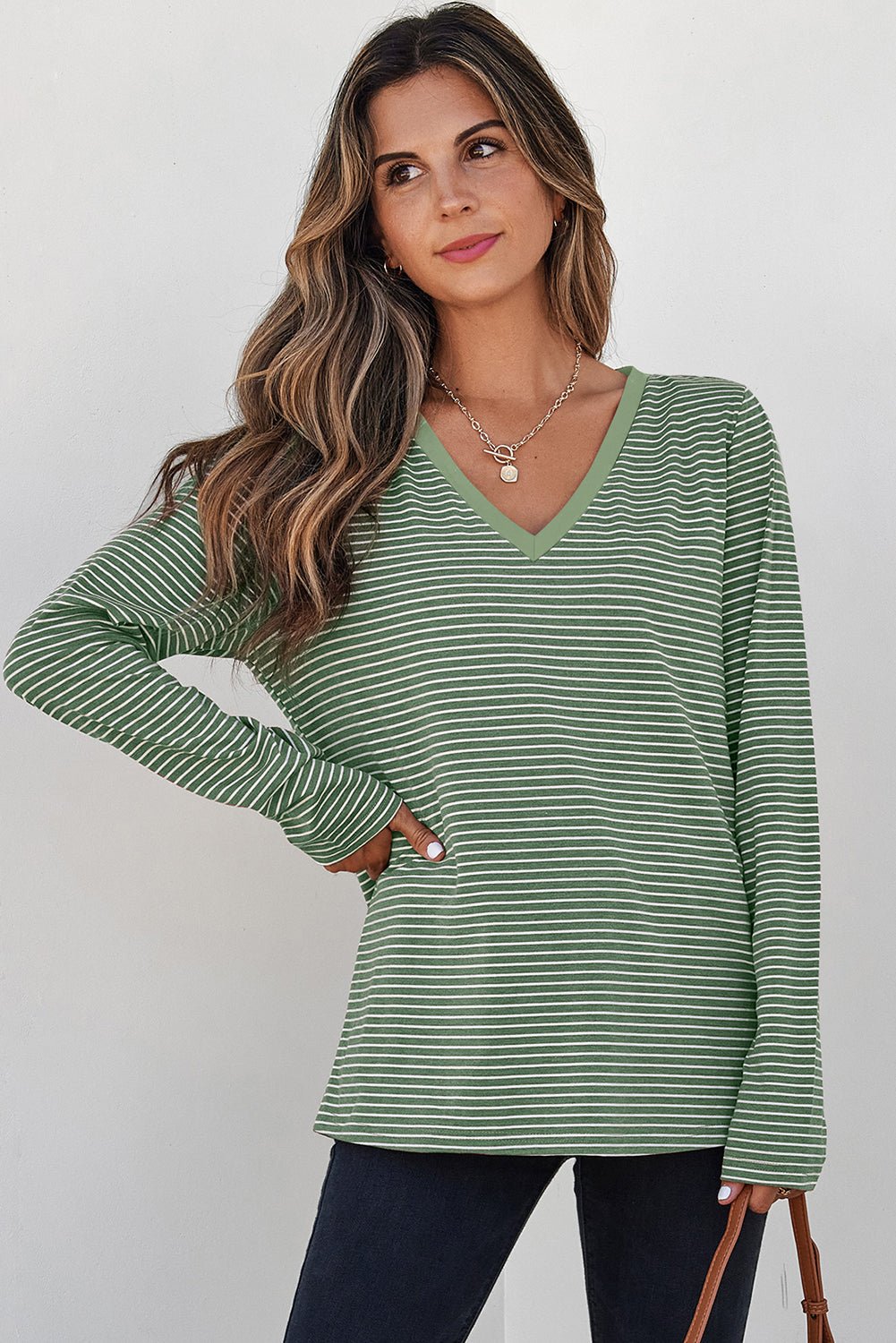 Capri Stripe Stretchy Long Sleeve Top - Hello Beautiful BoutiqueLong Sleeve TopsThreaded Pear