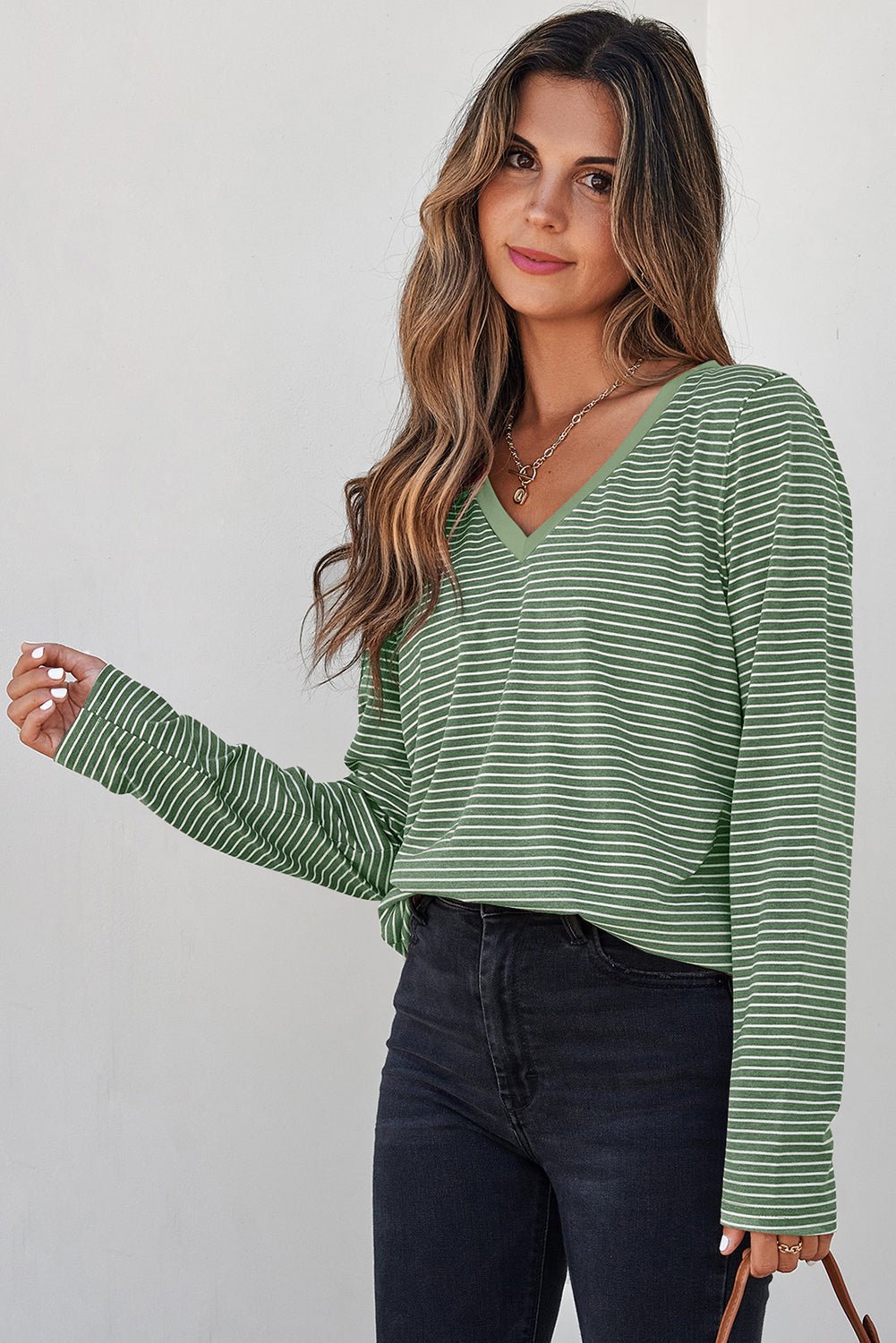 Capri Stripe Stretchy Long Sleeve Top - Hello Beautiful BoutiqueLong Sleeve TopsThreaded Pear