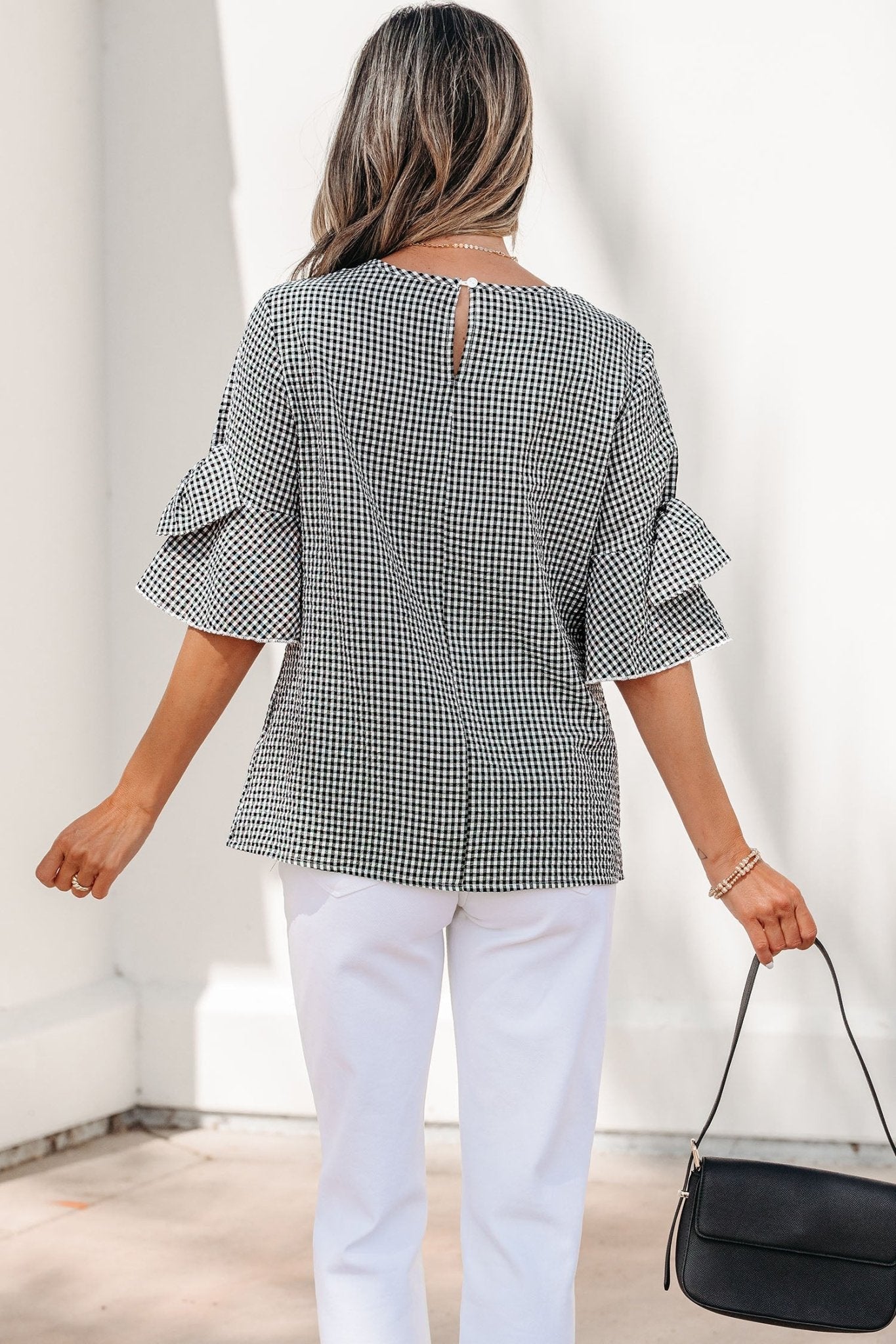 Carolina Ruffled Half Sleeve Blouse - Hello Beautiful BoutiqueBlouses & ShirtsThreaded Pear