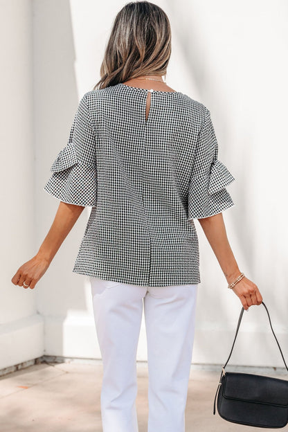 Carolina Ruffled Half Sleeve Blouse - Hello Beautiful BoutiqueBlouses & ShirtsThreaded Pear