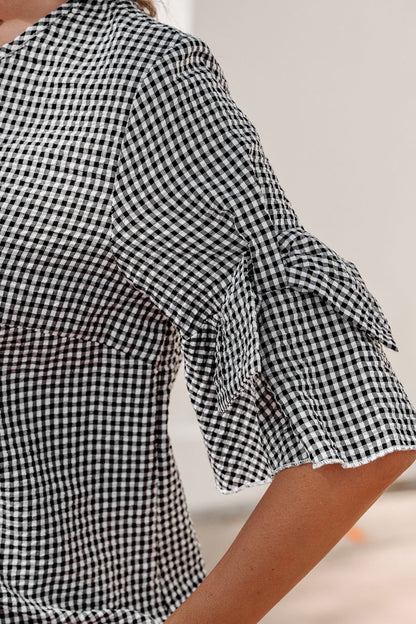 Carolina Ruffled Half Sleeve Blouse - Hello Beautiful BoutiqueBlouses & ShirtsThreaded Pear