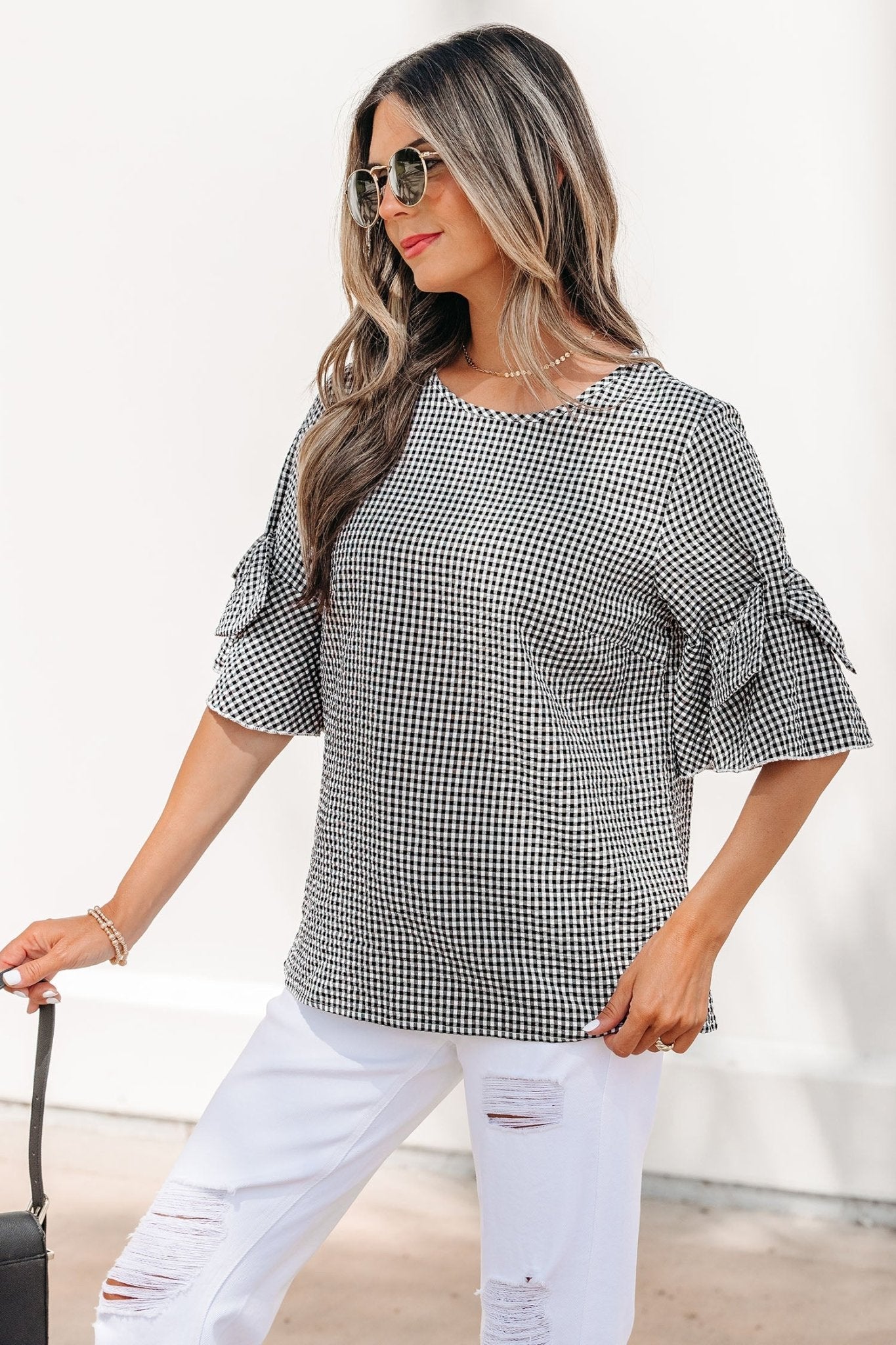 Carolina Ruffled Half Sleeve Blouse - Hello Beautiful BoutiqueBlouses & ShirtsThreaded Pear