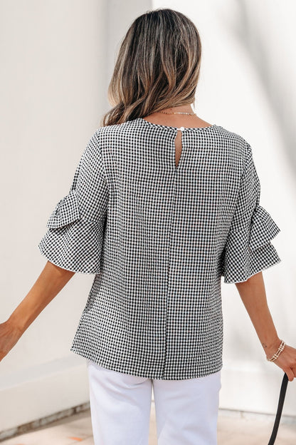 Carolina Ruffled Half Sleeve Blouse - Hello Beautiful BoutiqueBlouses & ShirtsThreaded Pear