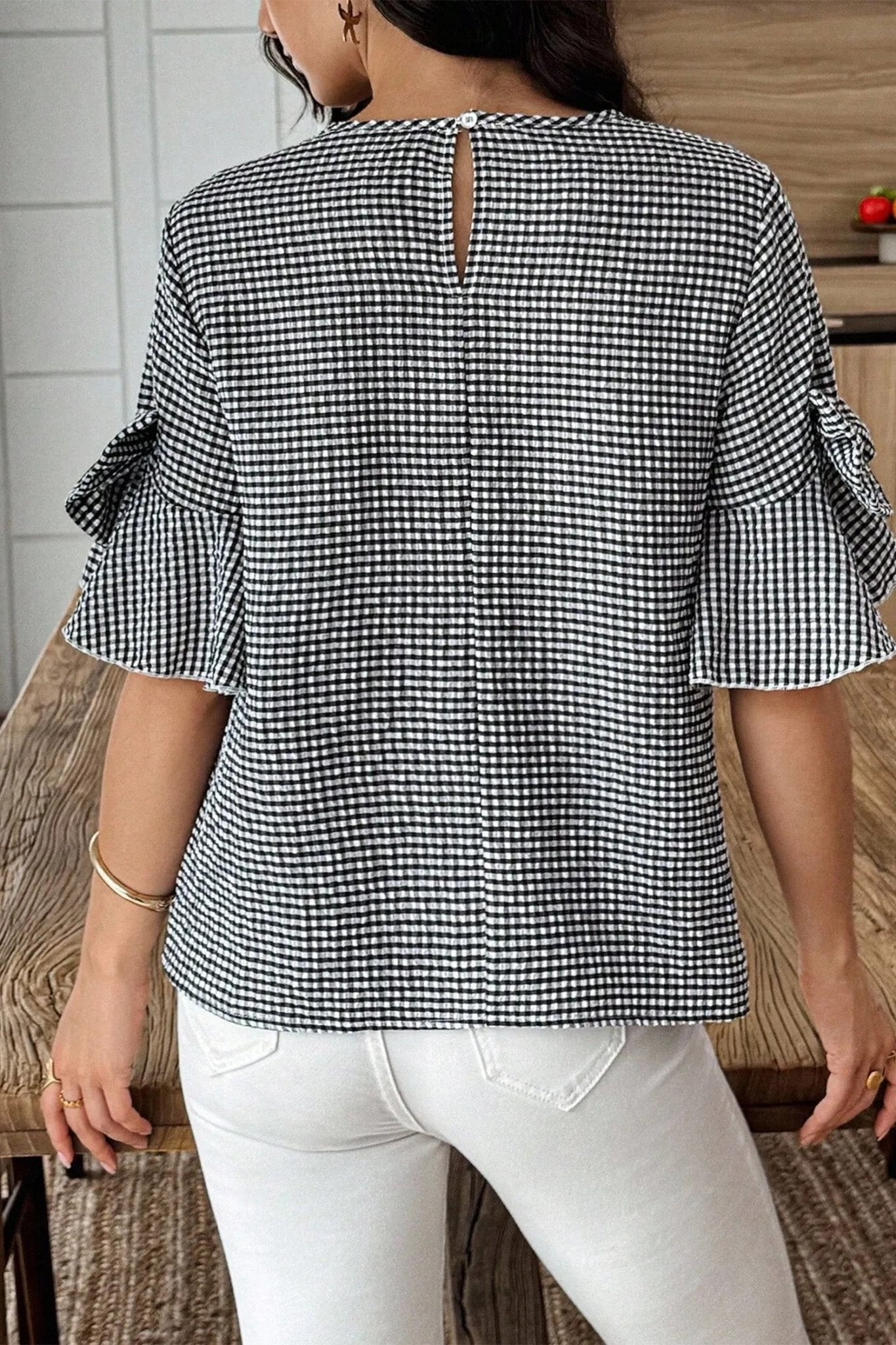 Carolina Ruffled Half Sleeve Blouse - Hello Beautiful BoutiqueBlouses & ShirtsThreaded Pear