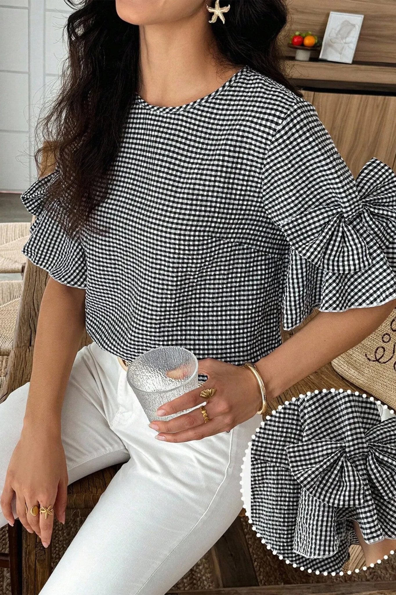 Carolina Ruffled Half Sleeve Blouse - Hello Beautiful BoutiqueBlouses & ShirtsThreaded Pear