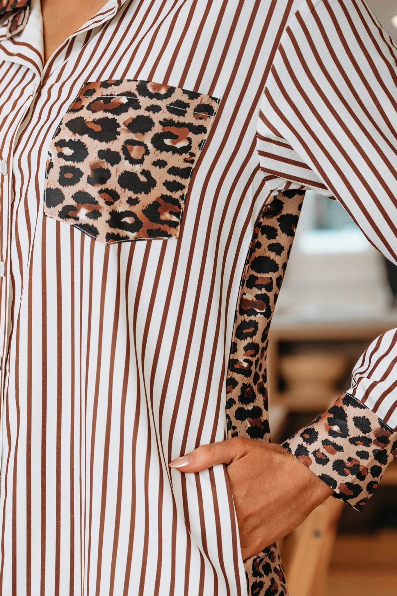 Caroline Contrast Patchwork Long Shirt Dress - Hello Beautiful BoutiqueMaxi DressesThreaded Pear