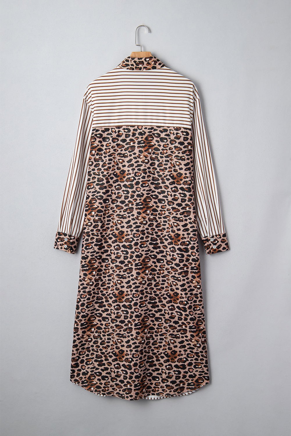 Caroline Contrast Patchwork Long Shirt Dress - Hello Beautiful BoutiqueMaxi DressesThreaded Pear